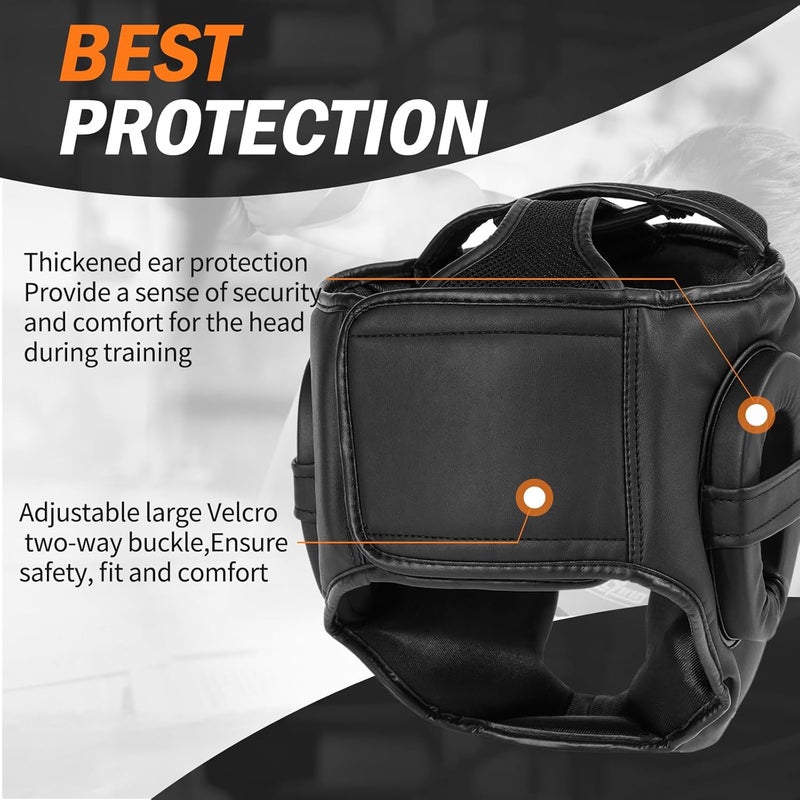 FIVING Headgear for Boxing,Martial Arts Headgear,Kickboxing Head Gear for Muay Thai,Grappling, Sparring, Kickboxing, Karate, Taekwondo - Image 4